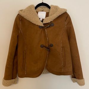ett twa Anthropologie faux Sherpa jacket
